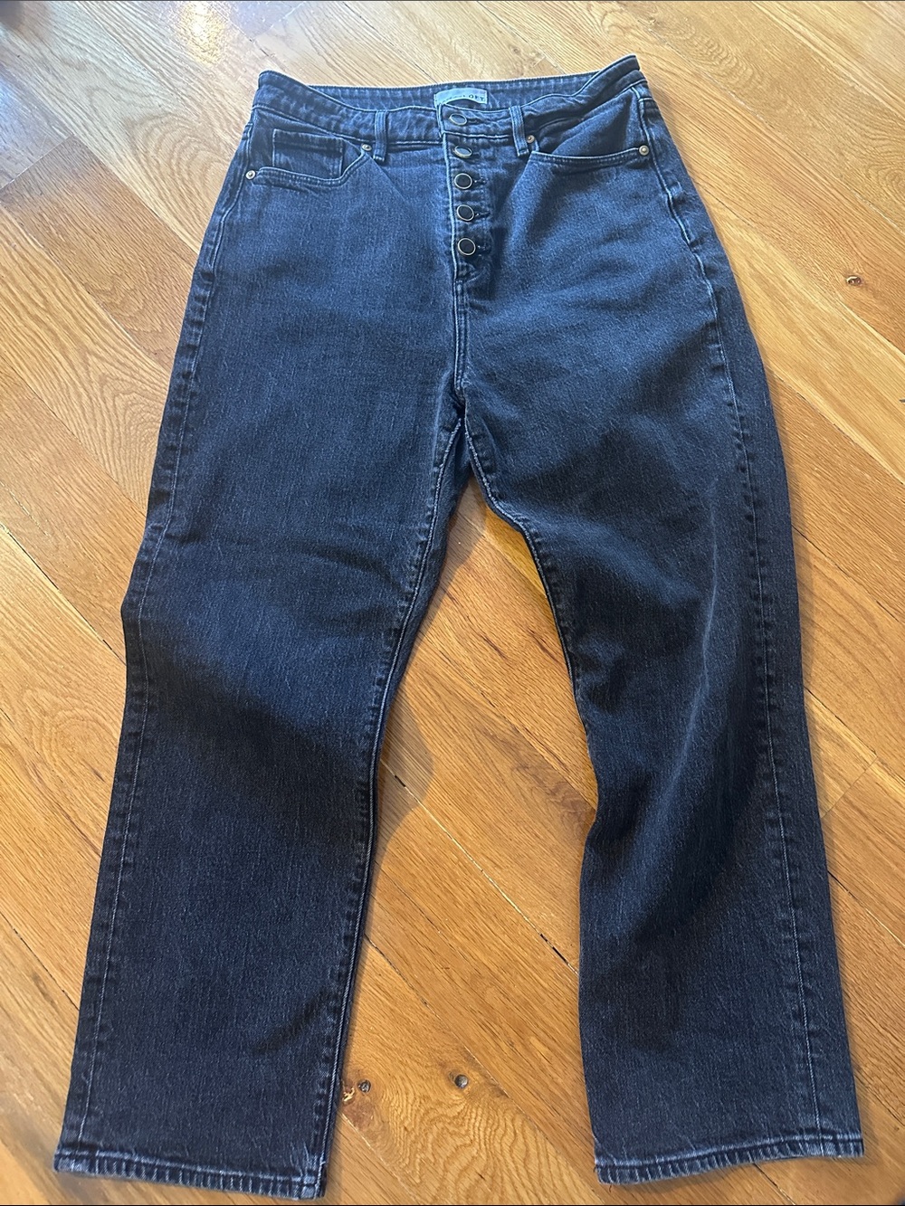 LOFT Women’s Straight Black Button-Fly Jeans